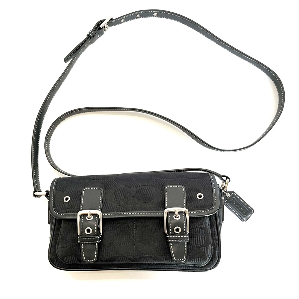 COACH Signature Mini Field Bag, Black No. 6844